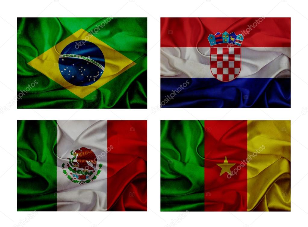 wave flags for soccer championship 2014. Groups A