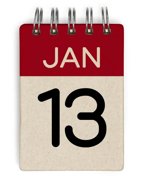 13 jan calendar — Stock Photo, Image