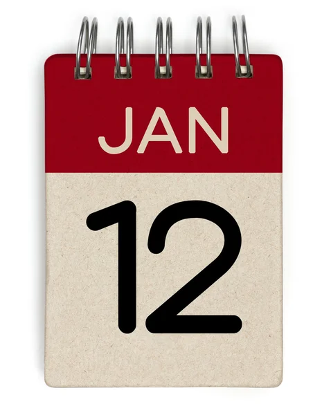 12 Ocak takvim — Stok fotoğraf