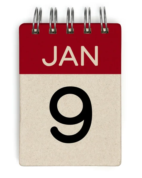 9 Ocak takvim — Stok fotoğraf