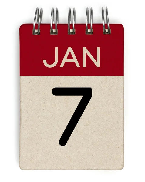 Календар 7 січня — стокове фото