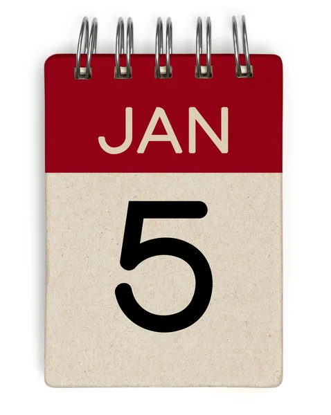 5 gennaio calendario — Foto Stock