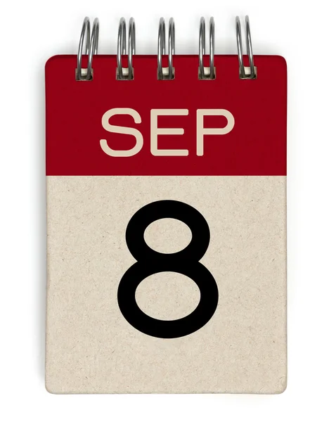 8 září kalendář — Stock fotografie