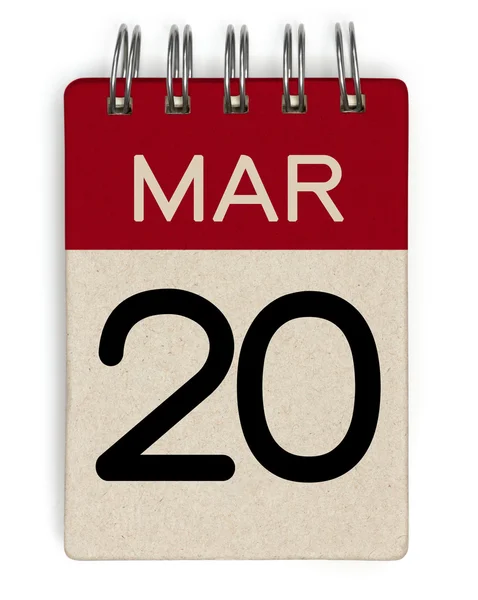 20 mar calendar — Stock Photo, Image