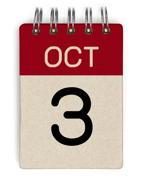 3 oct calendar — Stock Photo, Image