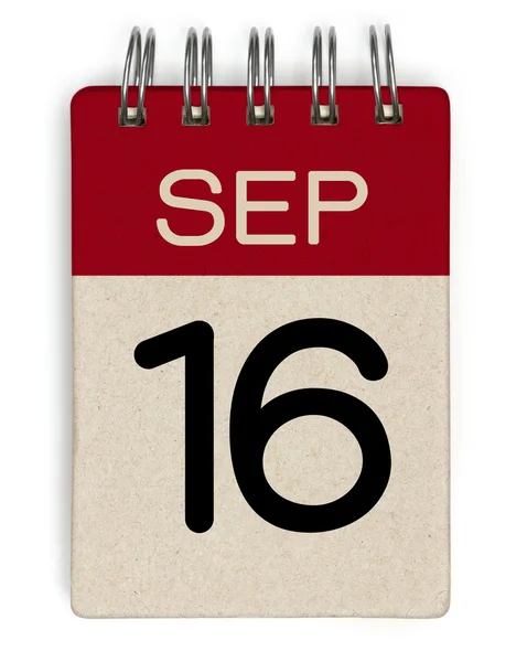 Kalender vom 16. September — Stockfoto