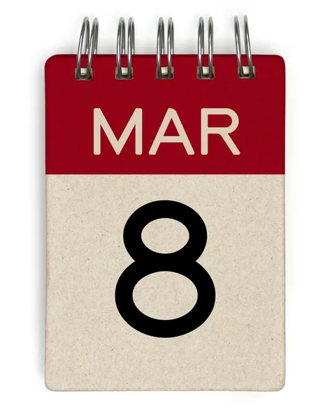 Kalendarz 8 mar — Zdjęcie stockowe