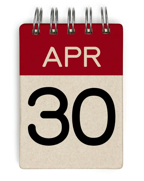 30 de abril calendario —  Fotos de Stock