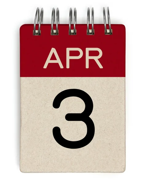 3 kwietnia kalendarz — Zdjęcie stockowe