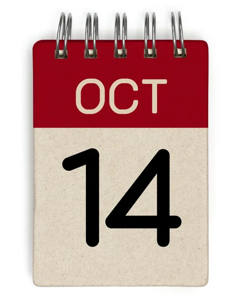 14 října kalendář — Stock fotografie