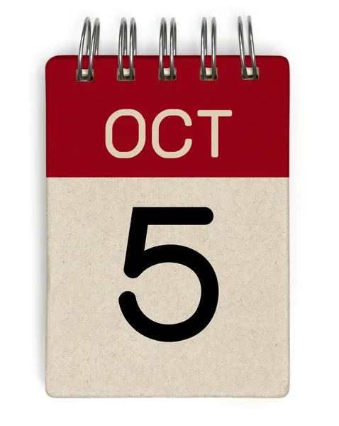 5 oct calendar — Stock Photo, Image