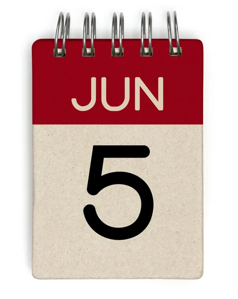 Календарь 5 июня — стоковое фото