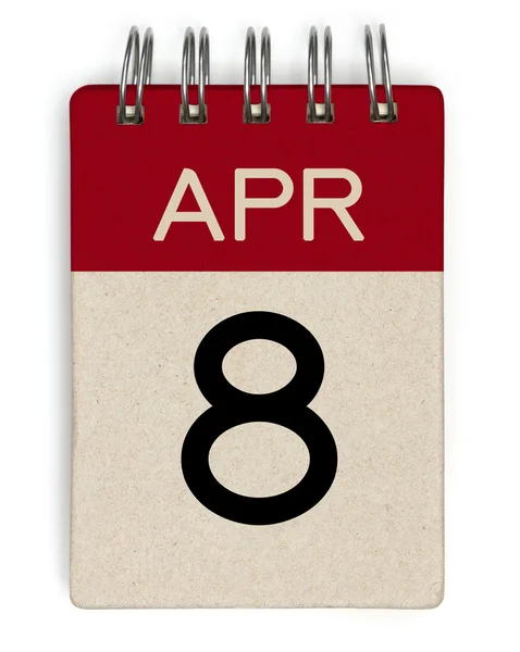 8 kwietnia kalendarz — Zdjęcie stockowe