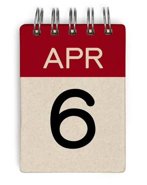 Calendario 6 apr — Foto Stock