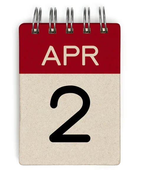 2 abr calendario — Foto de Stock