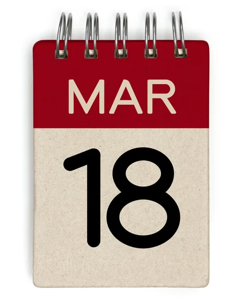 18 mar calendar — Stock Photo, Image