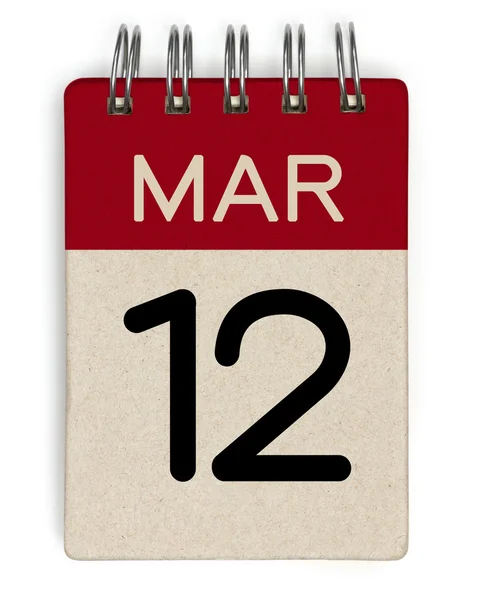 Kalender 12 mar — Stok Foto