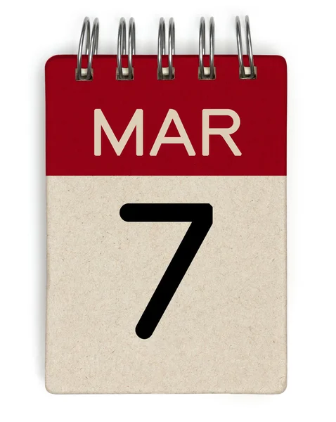 7 mar calendar — Stock Photo, Image