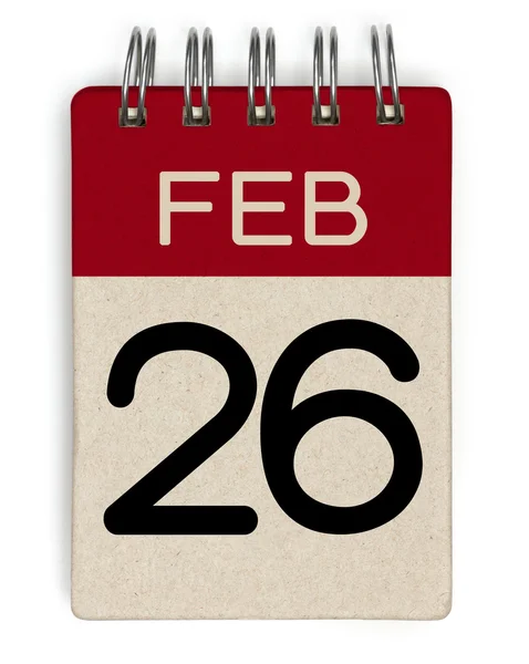 26 feb calendar — Stock Photo, Image