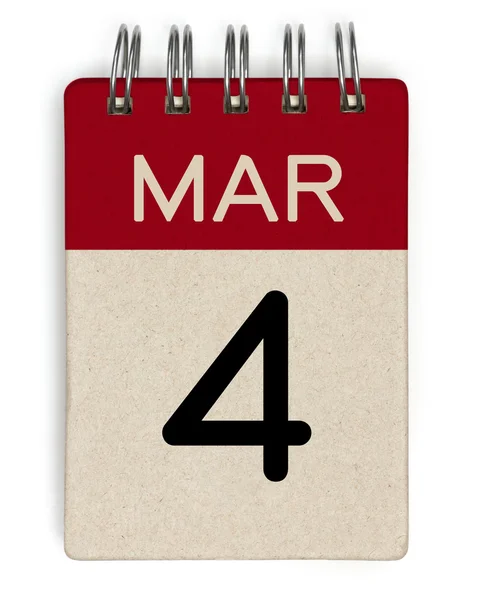 4 mar calendario — Foto Stock