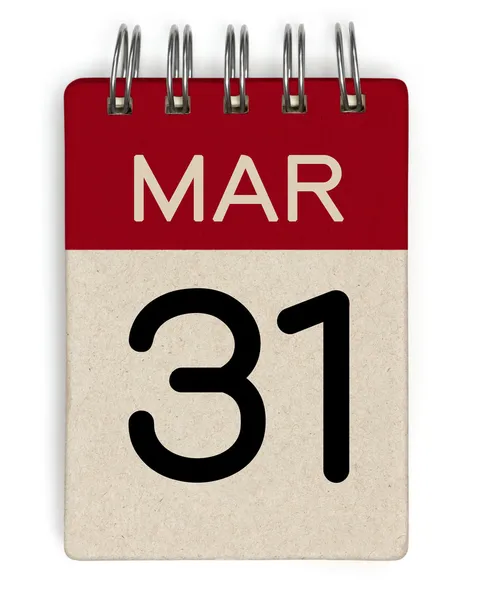 31 mar calendario — Foto Stock