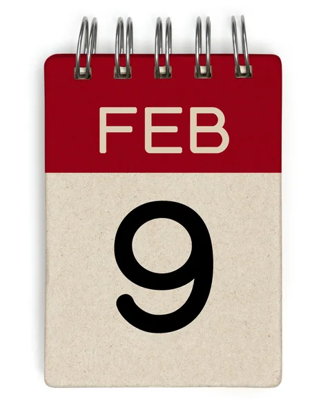 9 feb kalender — Stockfoto