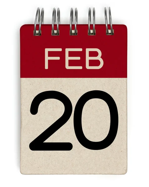 20 feb kalender — Stockfoto