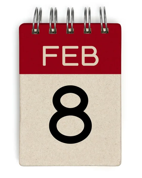 8 února kalendář — Stock fotografie