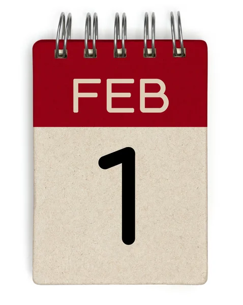 1 calendario feb —  Fotos de Stock