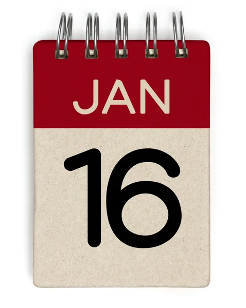 16 calendario de enero —  Fotos de Stock