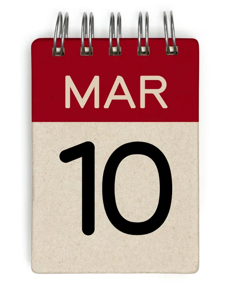 10 мар календарь — стоковое фото