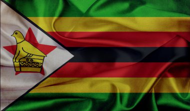Zimbabve grunge dalgalanan bayrak