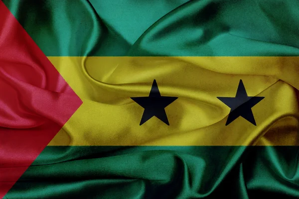 Sao tome en principe grunge zwaaien vlag — Stockfoto