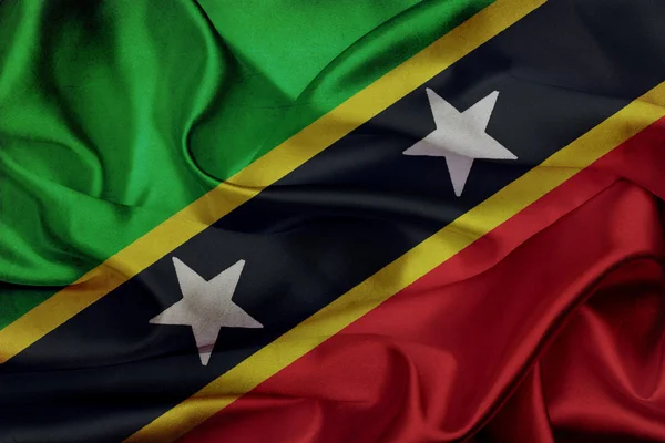 Saint Kitts and Nevis grunge waving flag — Stock Photo, Image