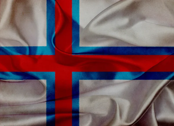 Faroe Adaları grunge dalgalanan bayrak — Stok fotoğraf