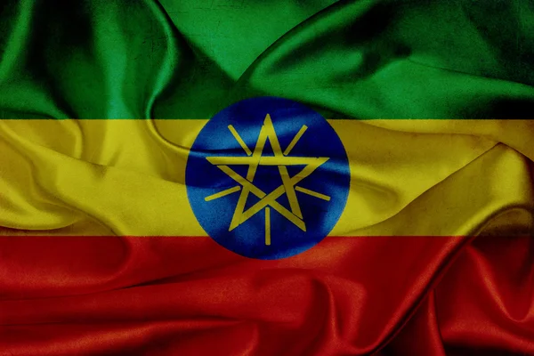 Ethiopia grunge waving flag — Stock Photo, Image