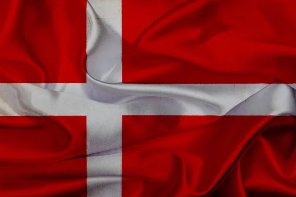 Denmark grunge ondeando bandera —  Fotos de Stock