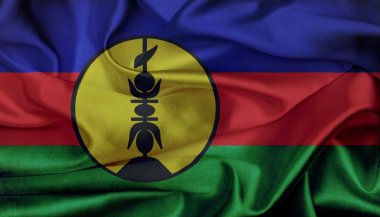 New Caledonia grunge waving flag clipart