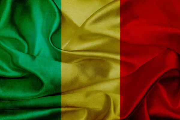 Mali grunge dalgalanan bayrak — Stok fotoğraf