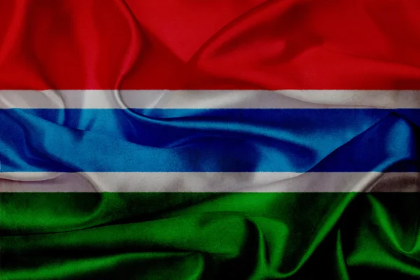 Gambia grunge viftande flagga — Stockfoto
