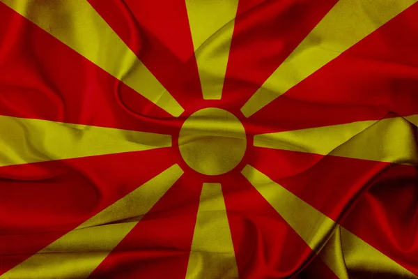 Macedonia grunge sventola bandiera — Foto Stock