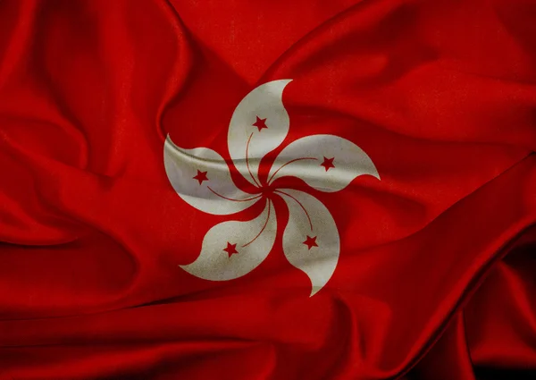 Hong kong grunge viftande flagga — Stockfoto