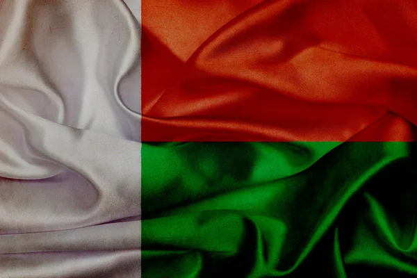 Madagaskar grunge vlající vlajka — Stock fotografie