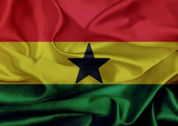 Ghana grunge waving flag — Stock Photo, Image