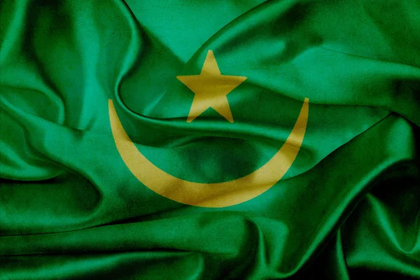 毛里塔尼亚 grunge 那飘扬的旗帜 — 图库照片