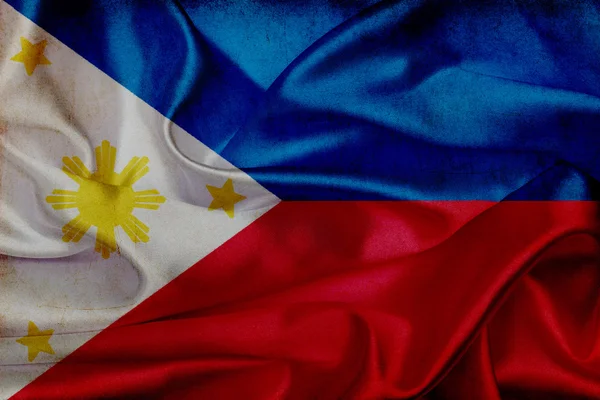 Filippinerna grunge viftande flagga — Stockfoto