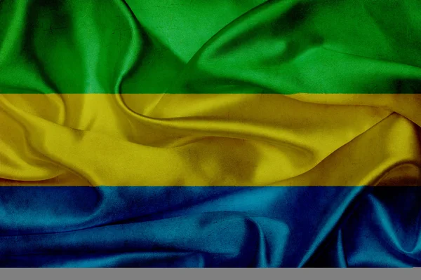 Gabon grunge vlající vlajka — Stock fotografie