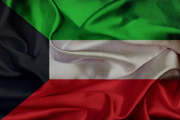 Kuwait grunge ondeando bandera —  Fotos de Stock
