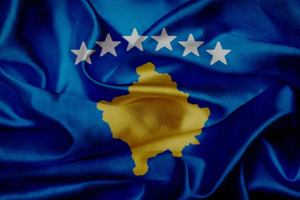 Kosova grunge dalgalanan bayrak — Stok fotoğraf