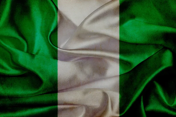 尼日利亚 grunge 那飘扬的旗帜 — 图库照片
